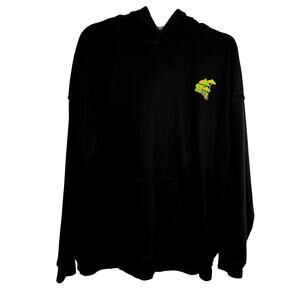 No Boundaries Hoodie Black with Mushroom Graphics Pullover Mens Size Large